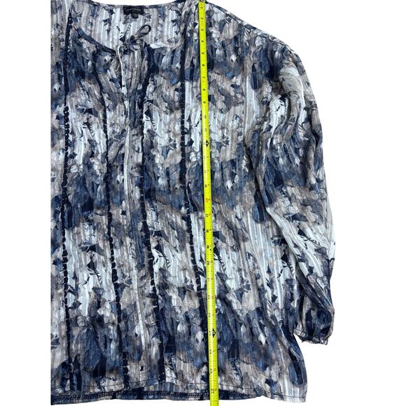 Buckle Black Blouse Women’s L Sheer Boho Floral Print Peasant Top Long Sleeve - Picture 3 of 7